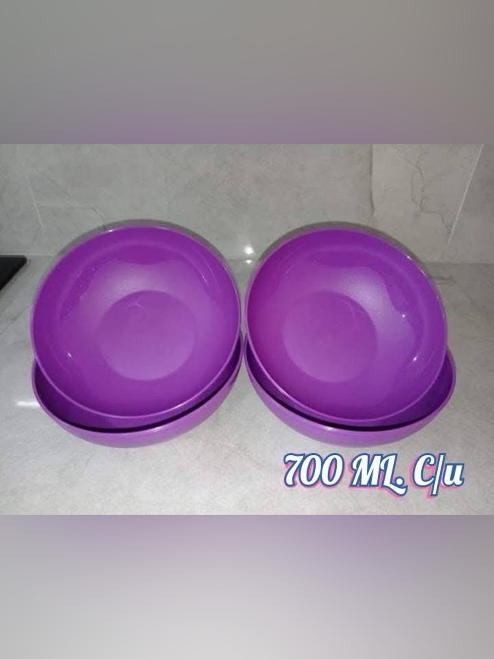 Tupperware Open House Cereal Bowls Set Of 4 purple 3 Cups New